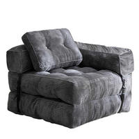 SOFA 1 Sitzer faltbar mit Armlehnen, 170x85 cm, für Wohnzimmer & Schlafzimmer,Grau - Grau, Textil (86/21/170cm)