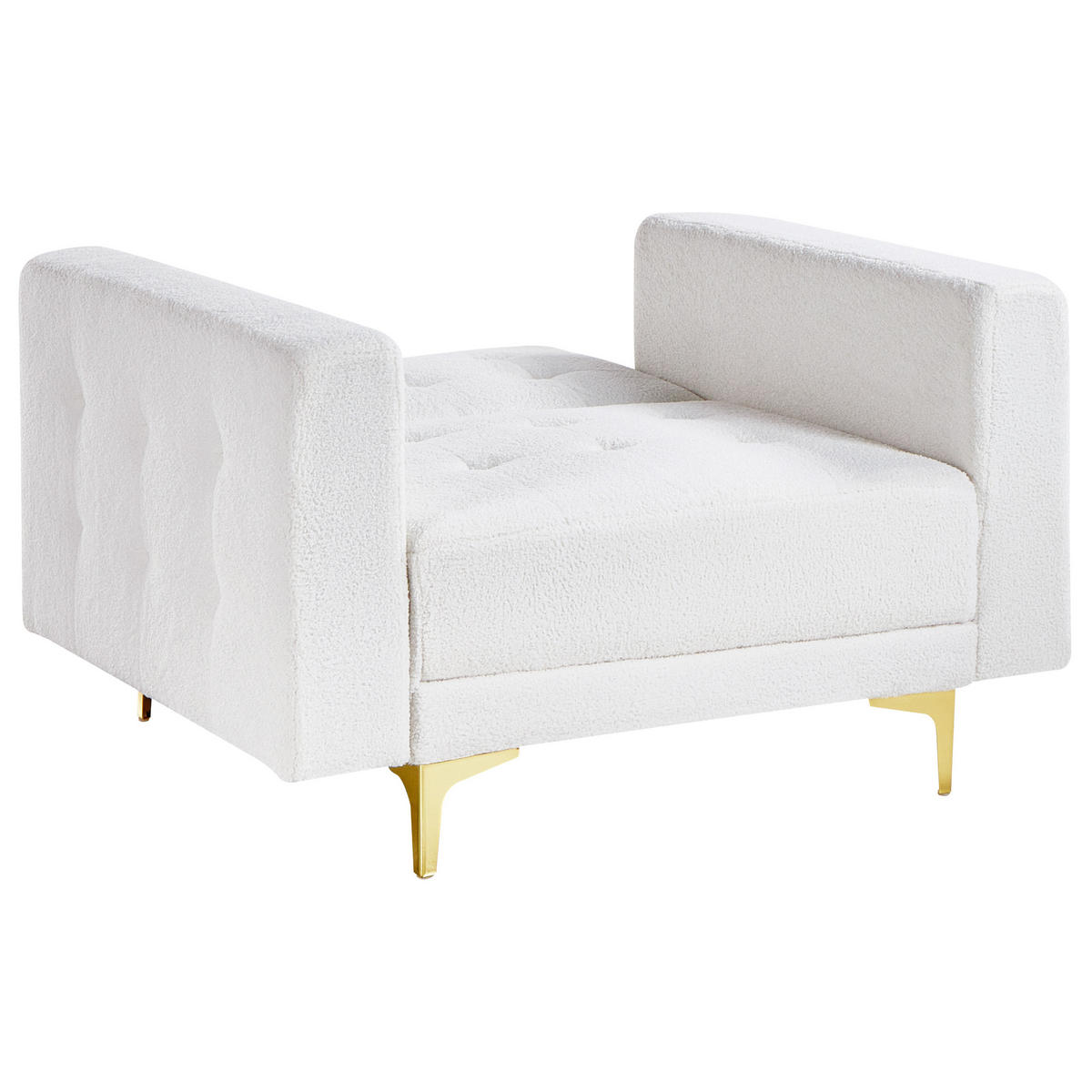 SESSEL Bouclé Cremeweiß Aberdeen - Weiß, Textil (106/83/88cm) - Beliani