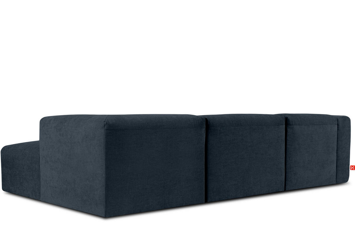 ECKMODULSOFA-RECHTS BUFFO mit extrem weicher und bequemer Sitzfläche, Gewebestoff, dunkelblau - Dunkelblau, Textil (297/180cm) - KONSIMO®