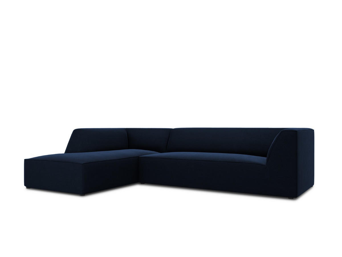 ECKSOFA links Ruby aus Samt königsblau 4 Sitzplätze - Blau, Textil (180/273cm) - Micadoni