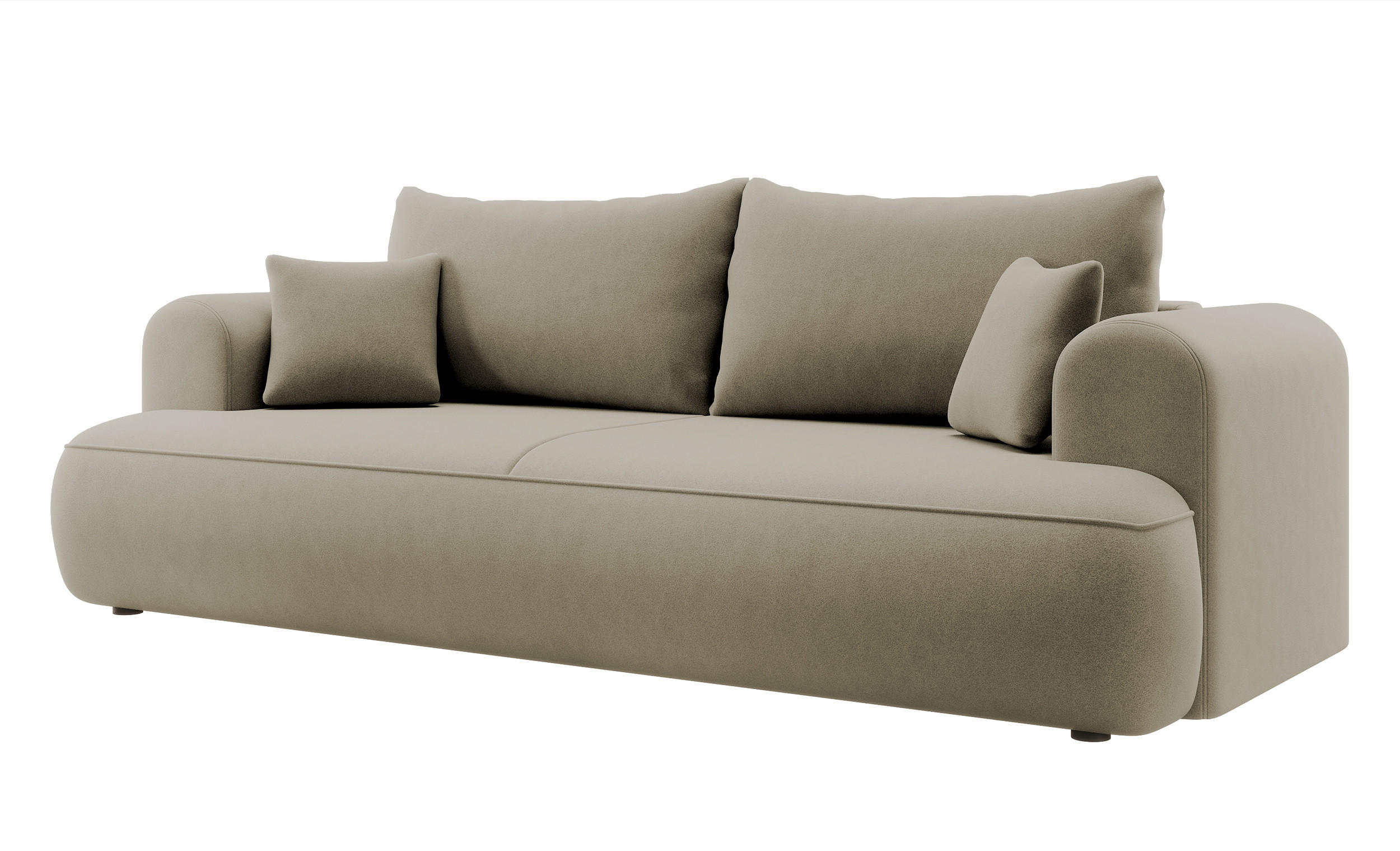 SCHLAFSOFA Ovo Beige Velours - Sandfarben, Textil (250/99/110cm) - Selsey