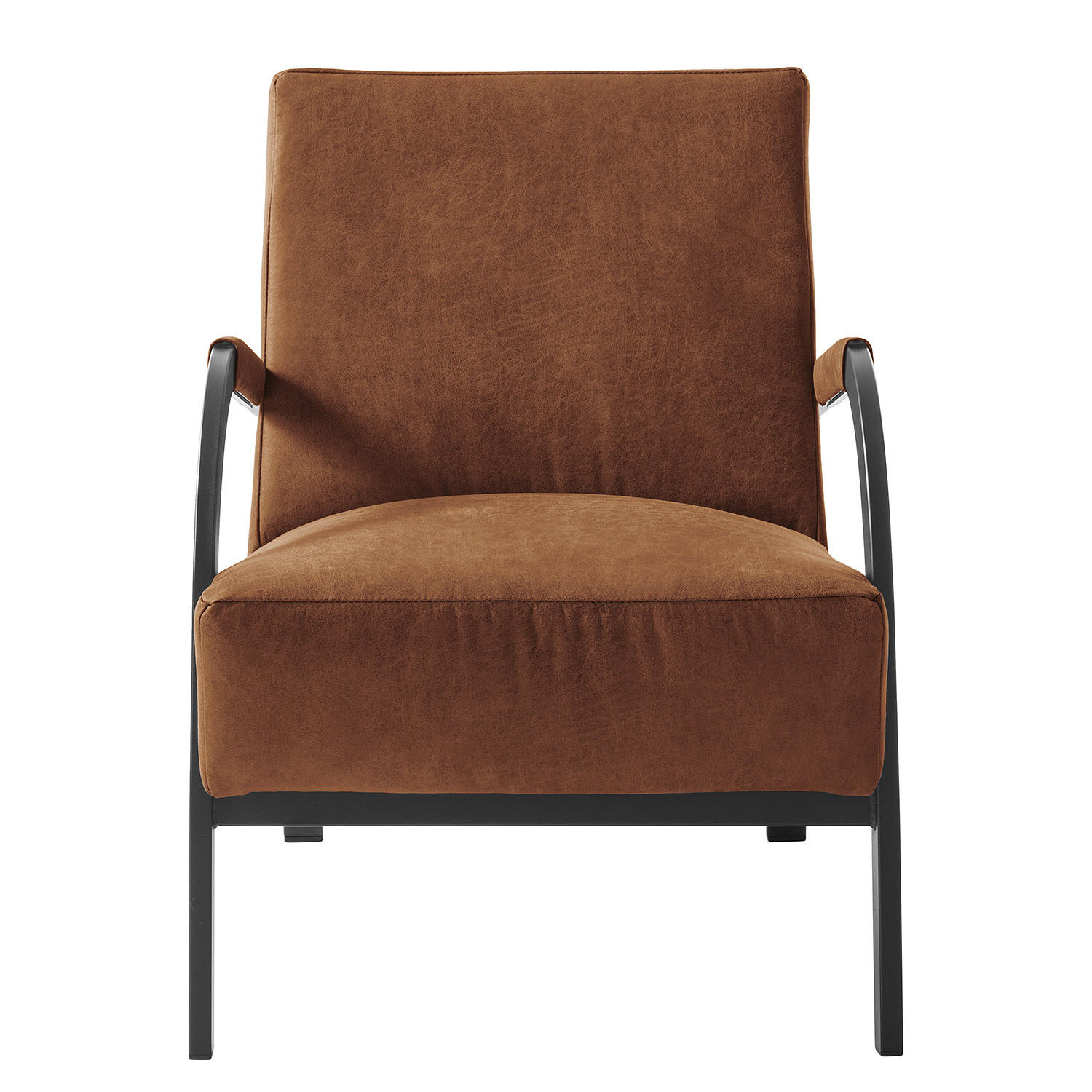 SESSEL - Antiklederlook - Braun, Textil (87/81/60cm) - home24