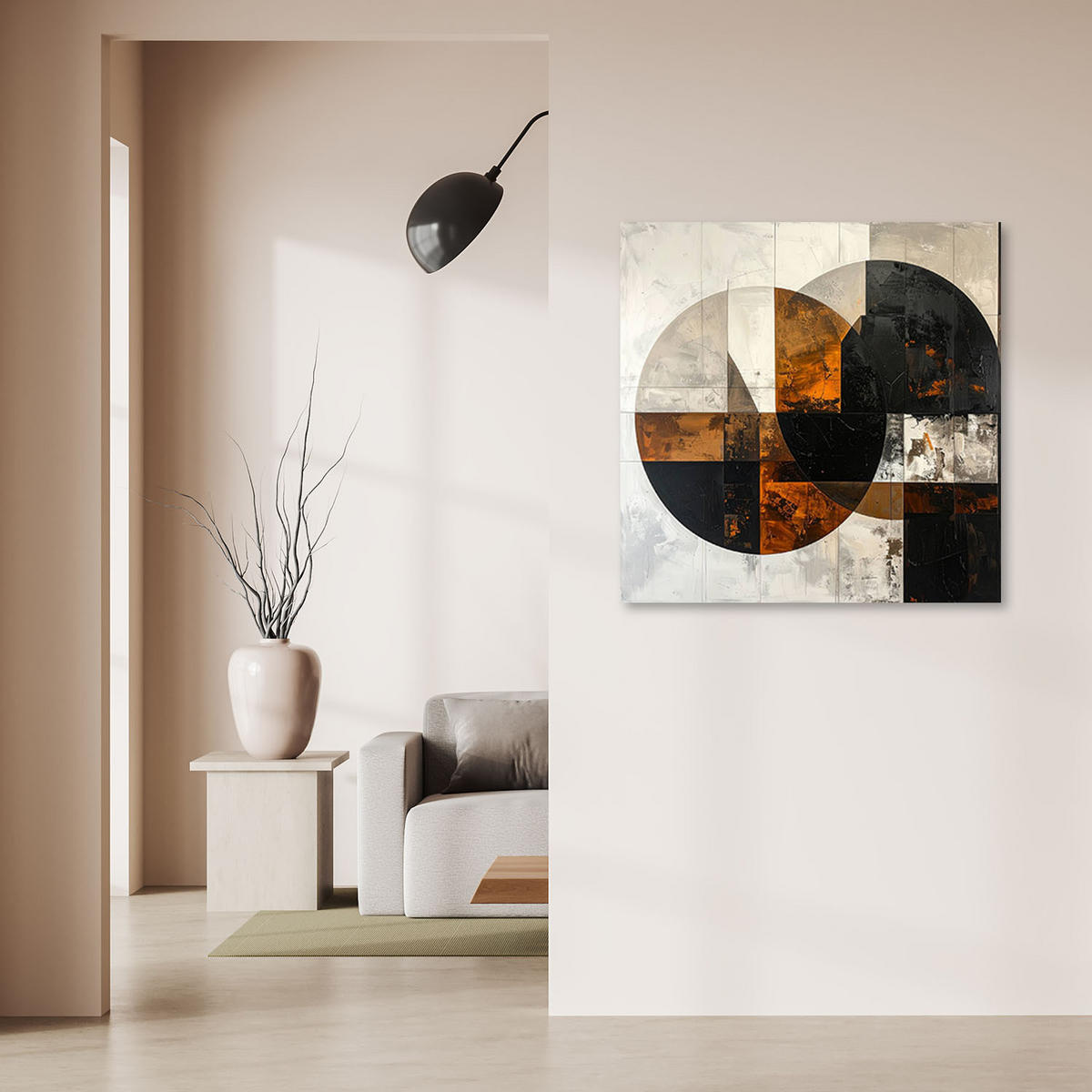 LEINWANDBILD 3D und geometrisch 50x50cm - Braun, Textil (50/50cm) - Feeby