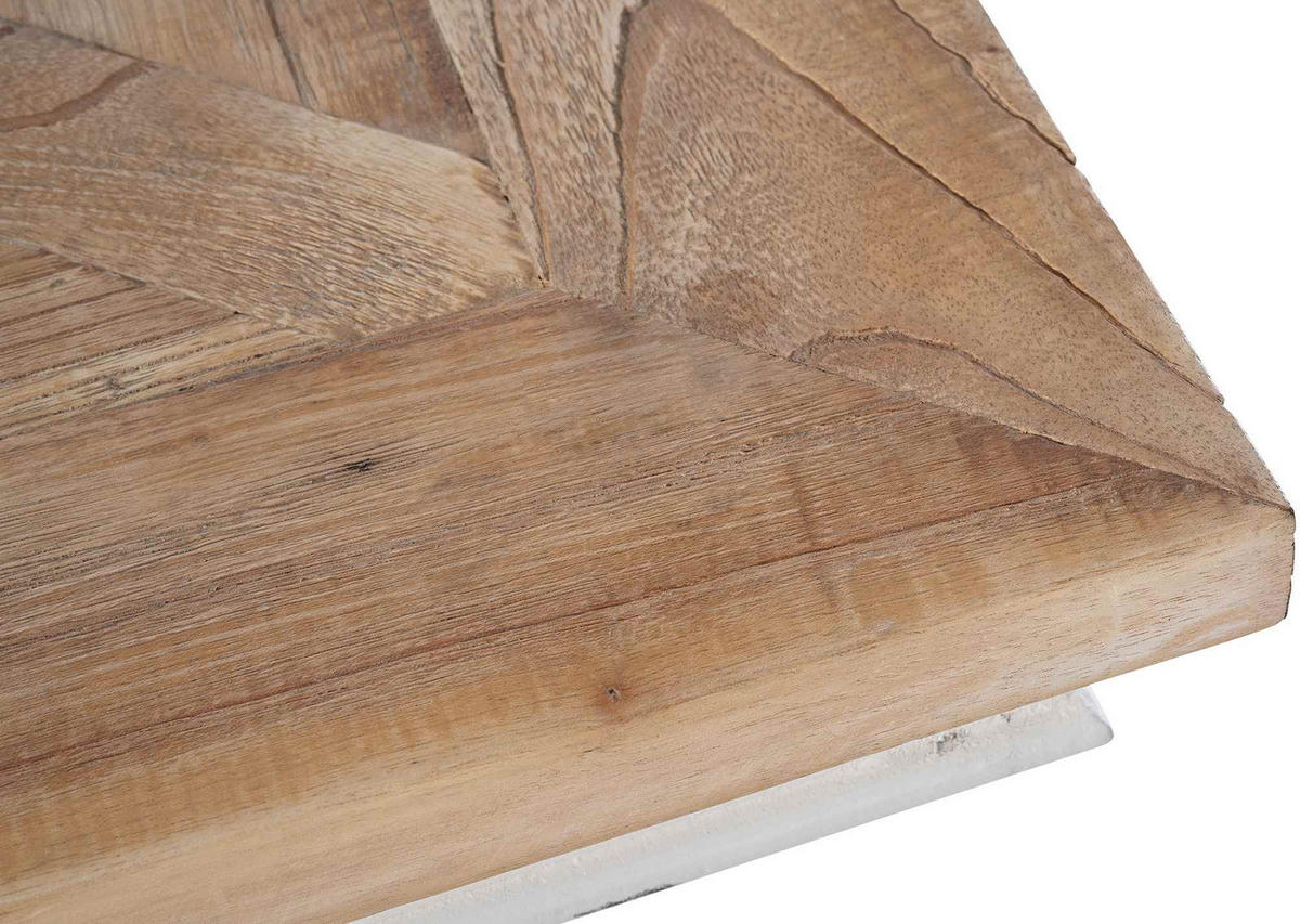 BEISTELLTISCH eckig 70/70/75 cm Holz Natura/Weiß - Eukalyptusholzfarben/Weiß, Holz (70/70/75cm) - CLP