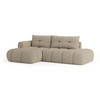 ECKSOFA FLUMA L-S Beige Boucle-Stoff mit Schlaffunktion - Beige, Holz (279/158cm) - MASSENO