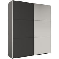 SCHWEBETÜRENSCHRANK ORIANNA 200/244/65 cm 2-türig mit Spiegel Graphitfarben - Graphitfarben, Holzwerkstoff (200/244/65cm) - MASSENO