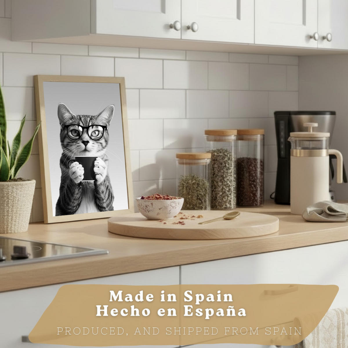 PLAKAT Sada 4 Byn Animals A3 bez rámu - čirá, papír (29.7/1/42cm) - Nacnic