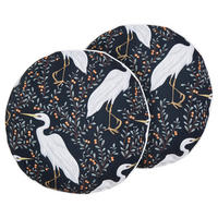 GARTENKISSEN 2er-Set Vogelmotiv schwarz 40 cm Pianazzo - Hellgrau, Textil (40/40cm) - Beliani