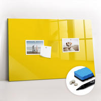 MAGNETTAFEL 60x40 Gelb schwarzer Marker - Gelb, Glas (60/0.4/40cm) - TULUP