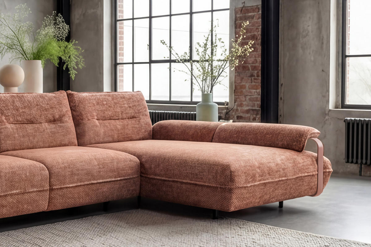 ECKSOFA ANISSA Braun Flachgewebe - Dunkelbraun/Schwarz, Kunststoff/Textil (185/297cm) - KAWOLA