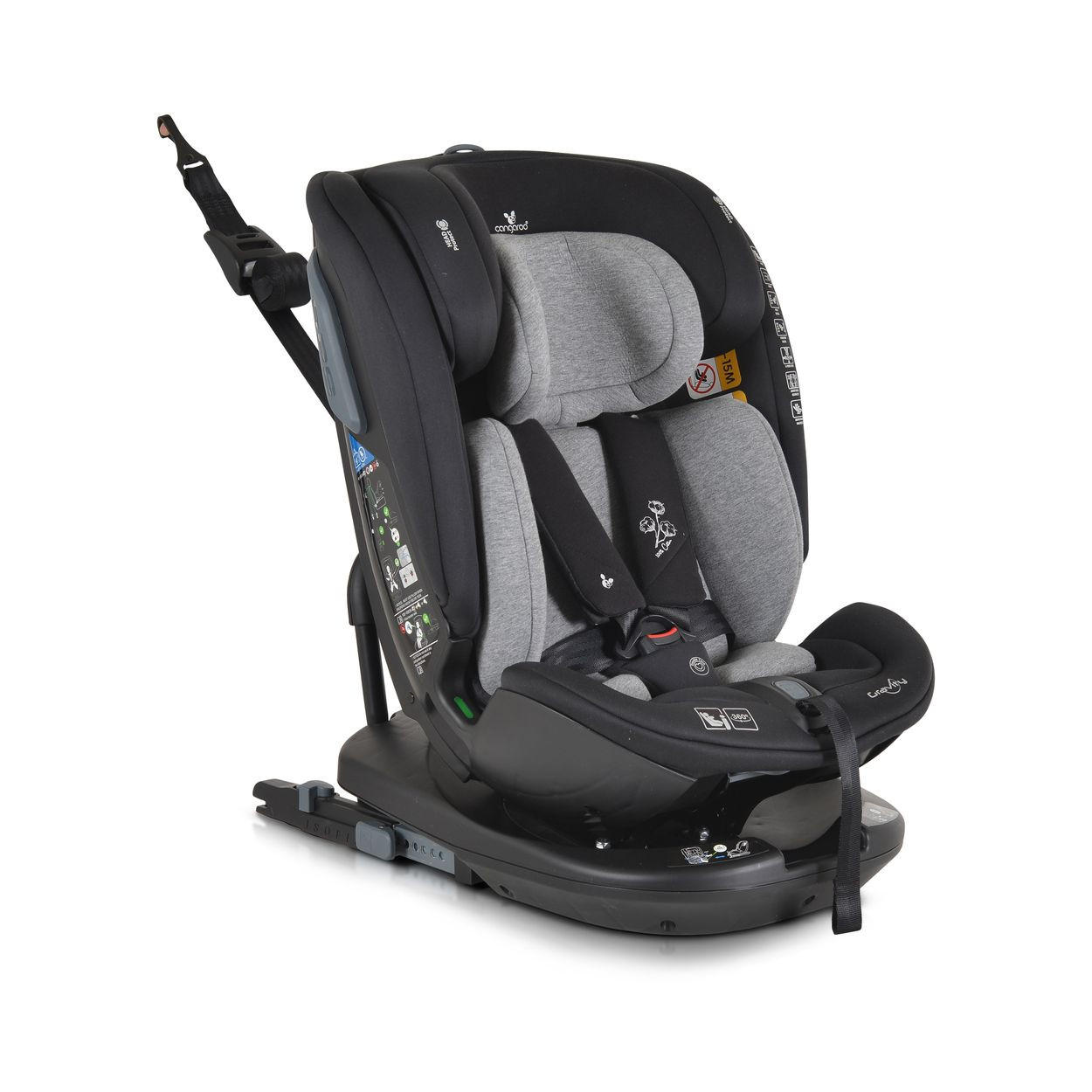 KINDERSITZ Gravity i-Size grau (40-150cm) Sitz drehbar, Kopfstütze, Isofix - Grau, Kunststoff (44/61/53cm) - Cangaroo