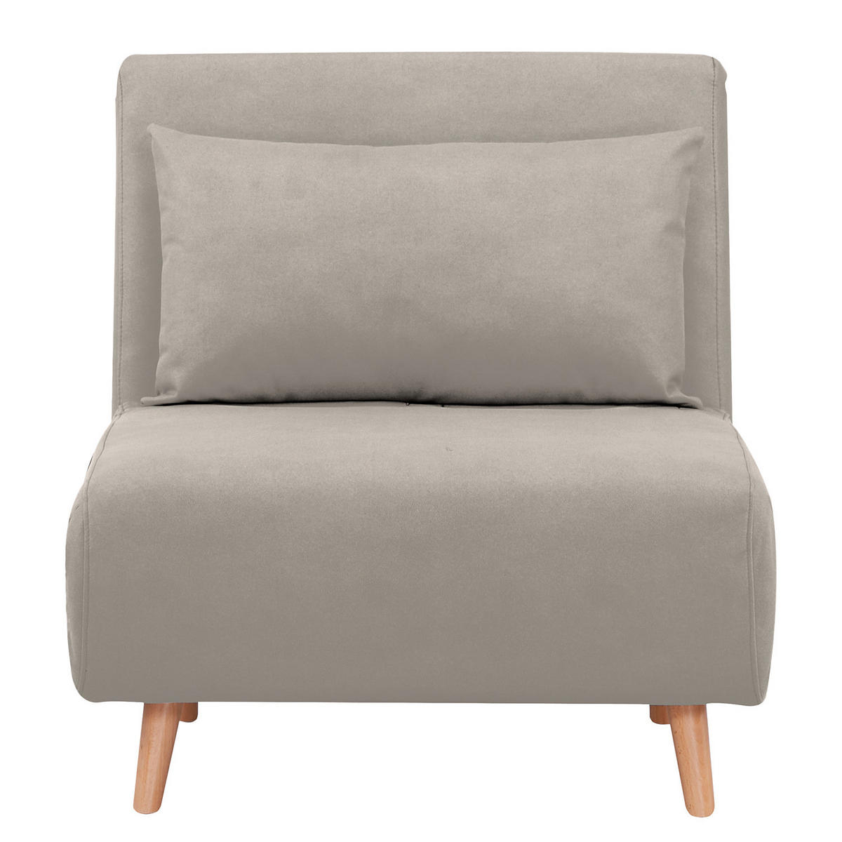 SCHLAFSESSEL - Textil / Teilmassivholz - Buchefarben/Hellgrau, Holz/Buchenholz (77/81/90cm) - home24