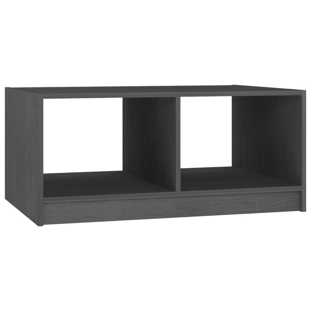 COUCHTISCH Grau 75x50x33,5 cm Massivholz Kiefer - Grau, Holz (75/50/33.5cm) - furnicato