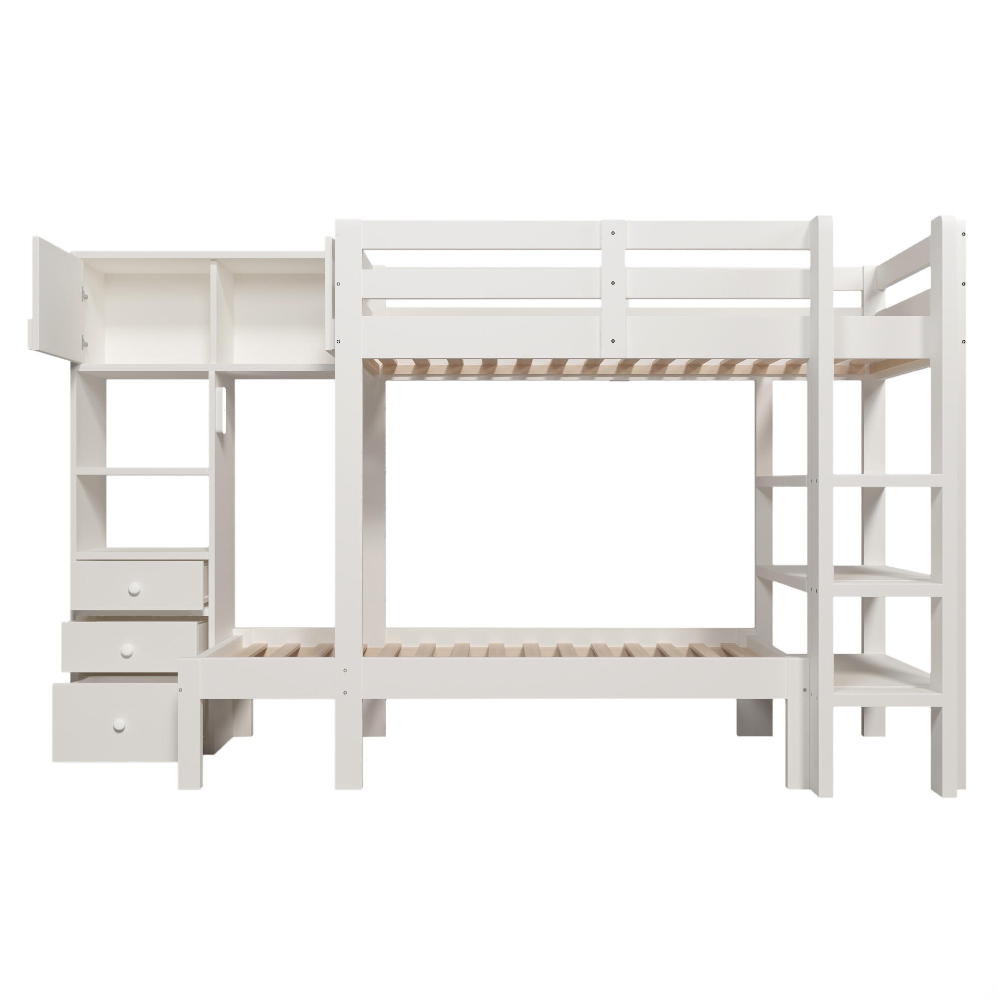 ETAGENBETT Kinderbett Weiß - Weiß, Holz (90/200cm) - ComfortXL