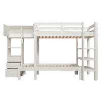 ETAGENBETT Kinderbett Weiß - Weiß, Holz (90/200cm) - ComfortXL