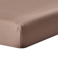 SPANNBETTLAKEN Satin aus 100% Bio-Baumwolle - Braun, Textil (150/200cm) - Homescapes