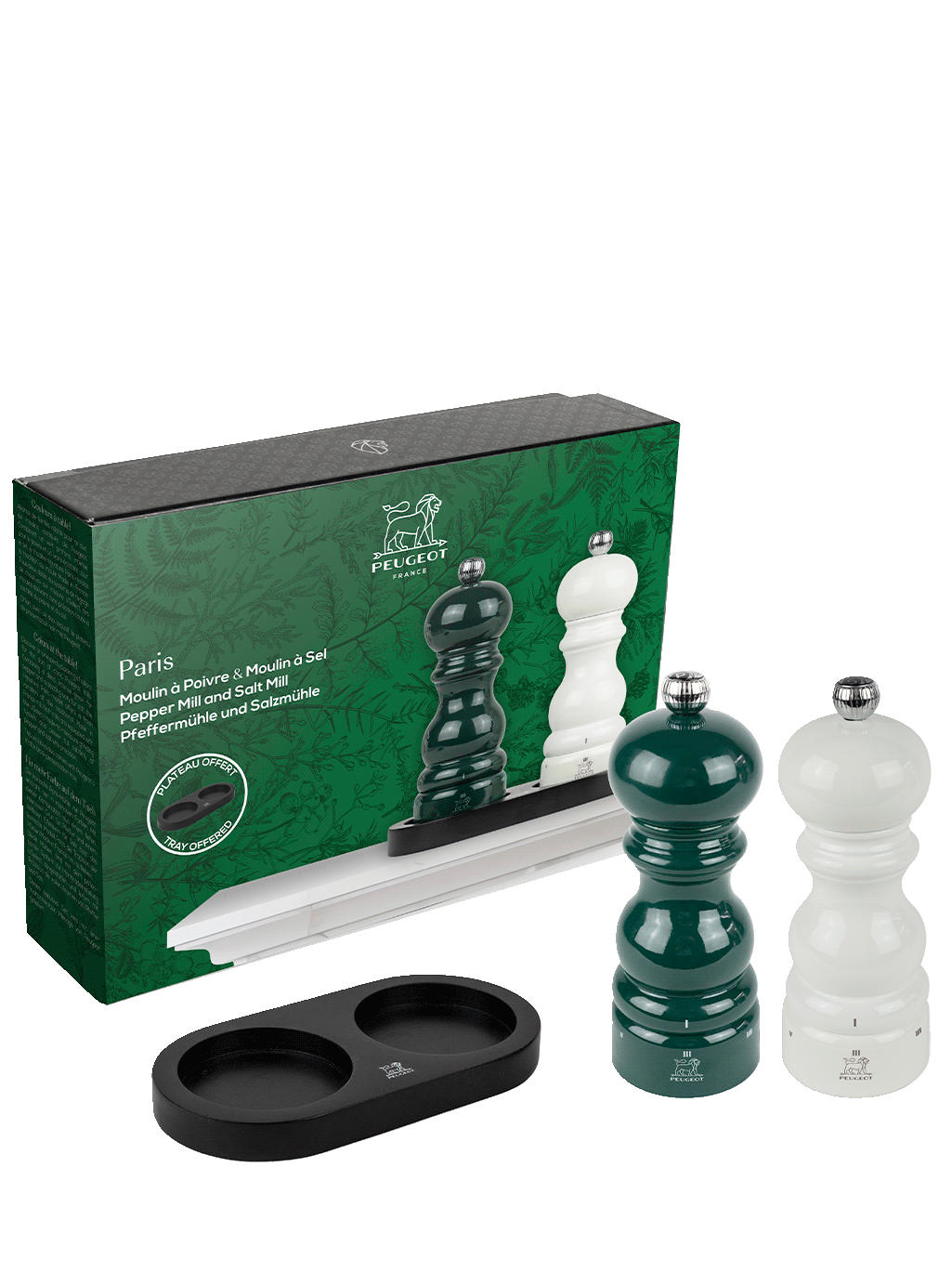GESCHENKSET Paris 15cm Pfeffer- & Salzmühle Buchenholz Waldgrün/Elfenbein - Grün, Holz (11.8/15/5.9cm) - PEUGEOT