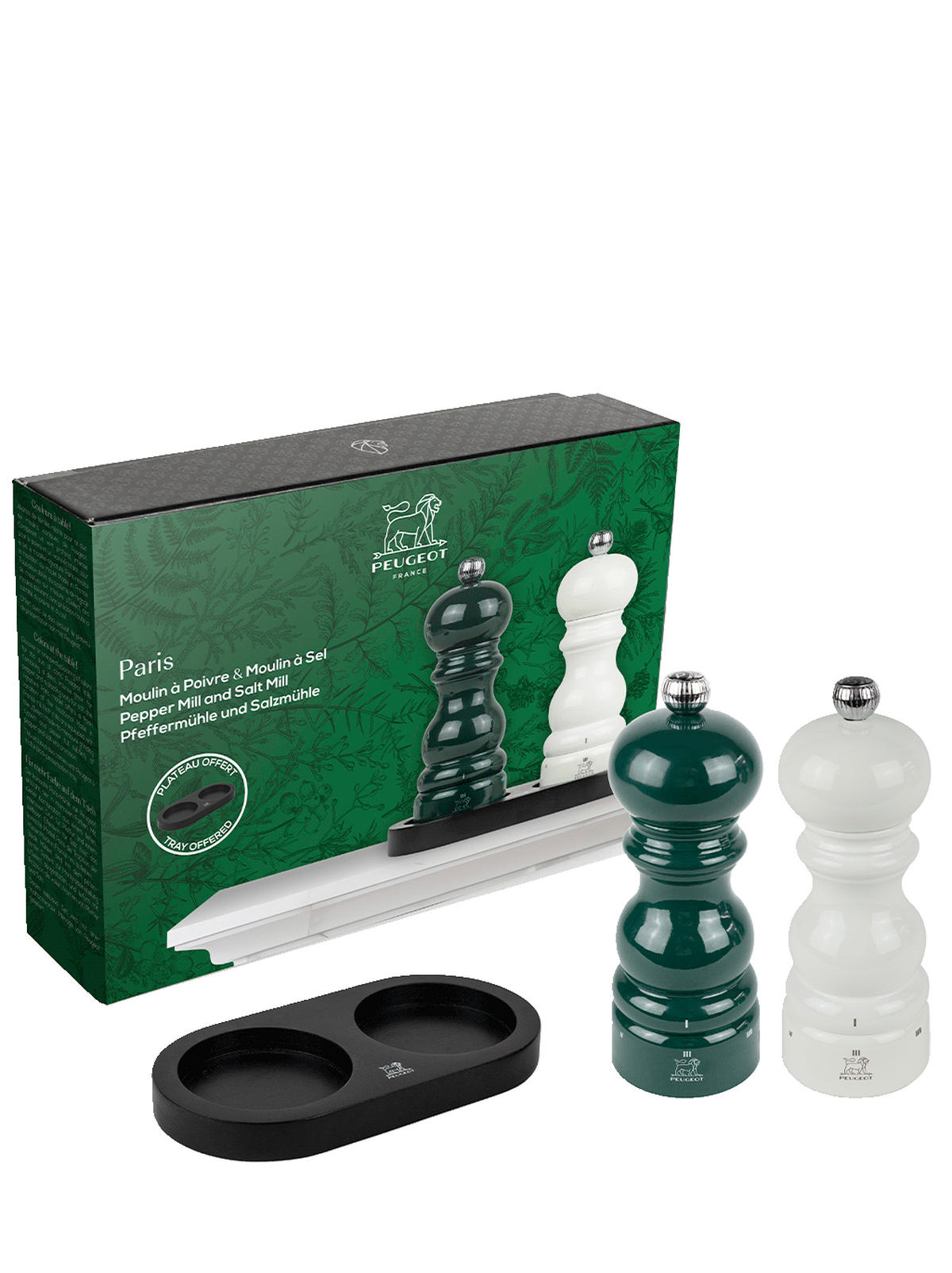 GESCHENKSET Paris 15cm Pfeffer- & Salzmühle Buchenholz Waldgrün/Elfenbein - Grün, Holz (11.8/15/5.9cm) - PEUGEOT