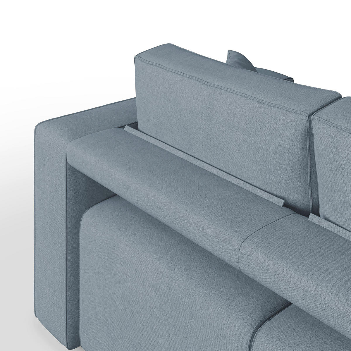 LINEARSOFA Morfeo - Hellblau, Textil (245/86/99cm) - Divani.store