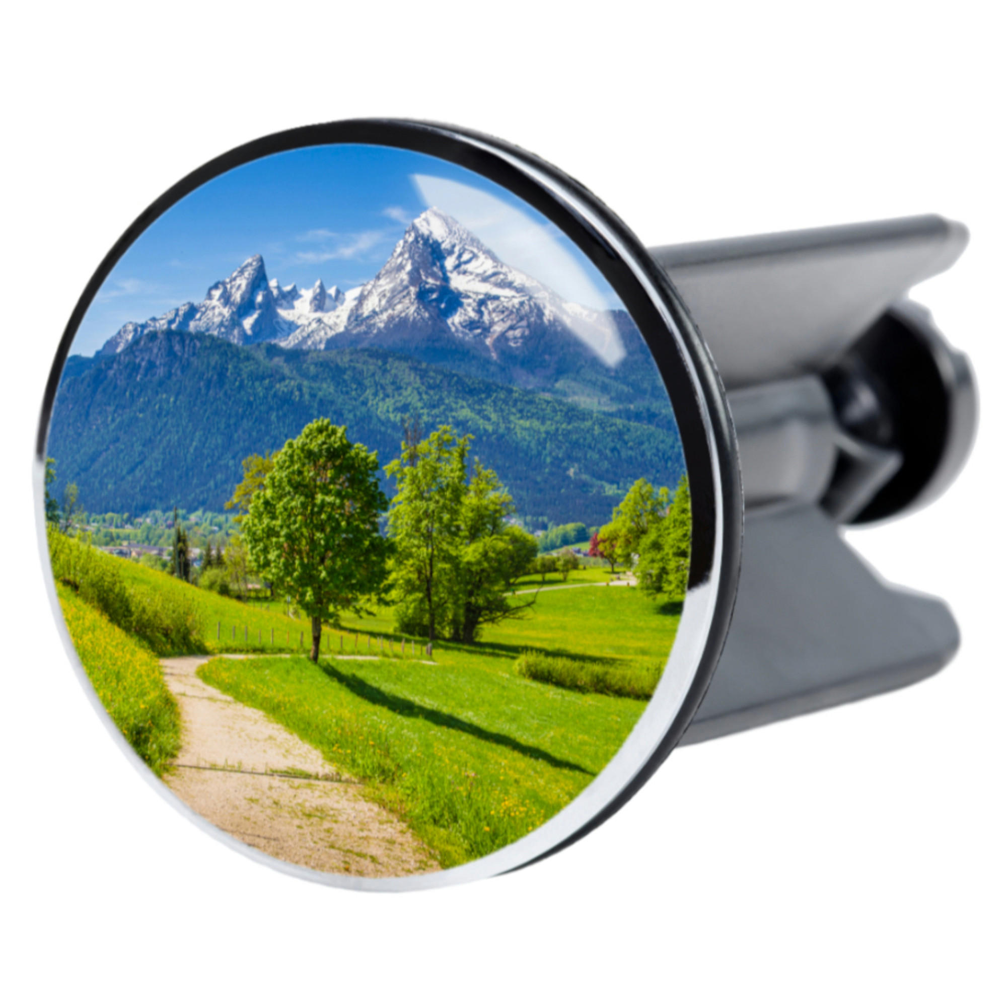 WASCHBECKENSTÖPSEL Alpen - Grün, Kunststoff/Metall (4/7/7cm) - Sanilo