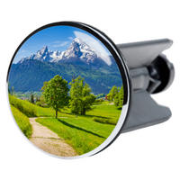 WASCHBECKENSTÖPSEL Alpen - Grün, Kunststoff/Metall (4/7/7cm) - Sanilo