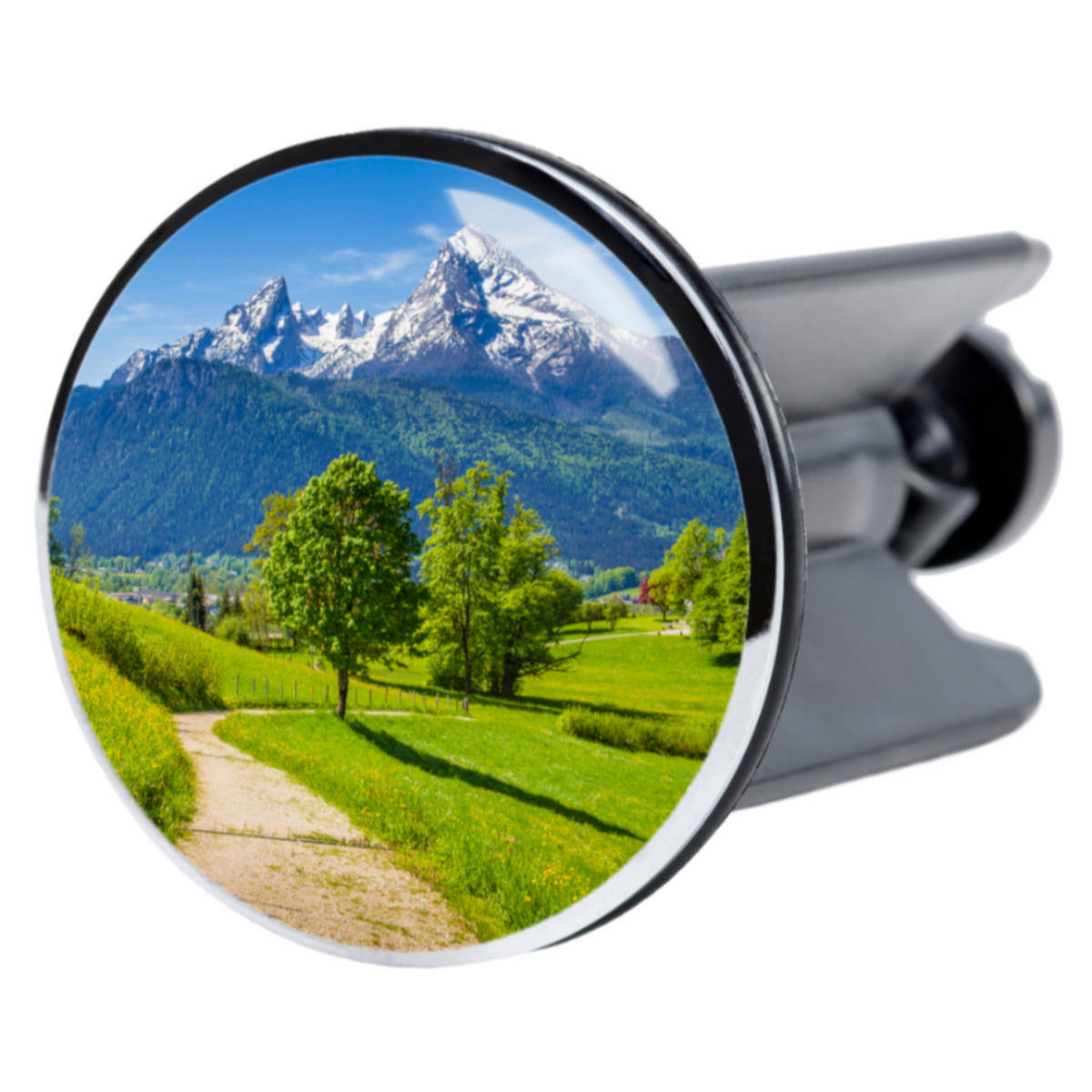 WASCHBECKENSTÖPSEL Alpen - Grün, Kunststoff/Metall (4/7/7cm) - Sanilo