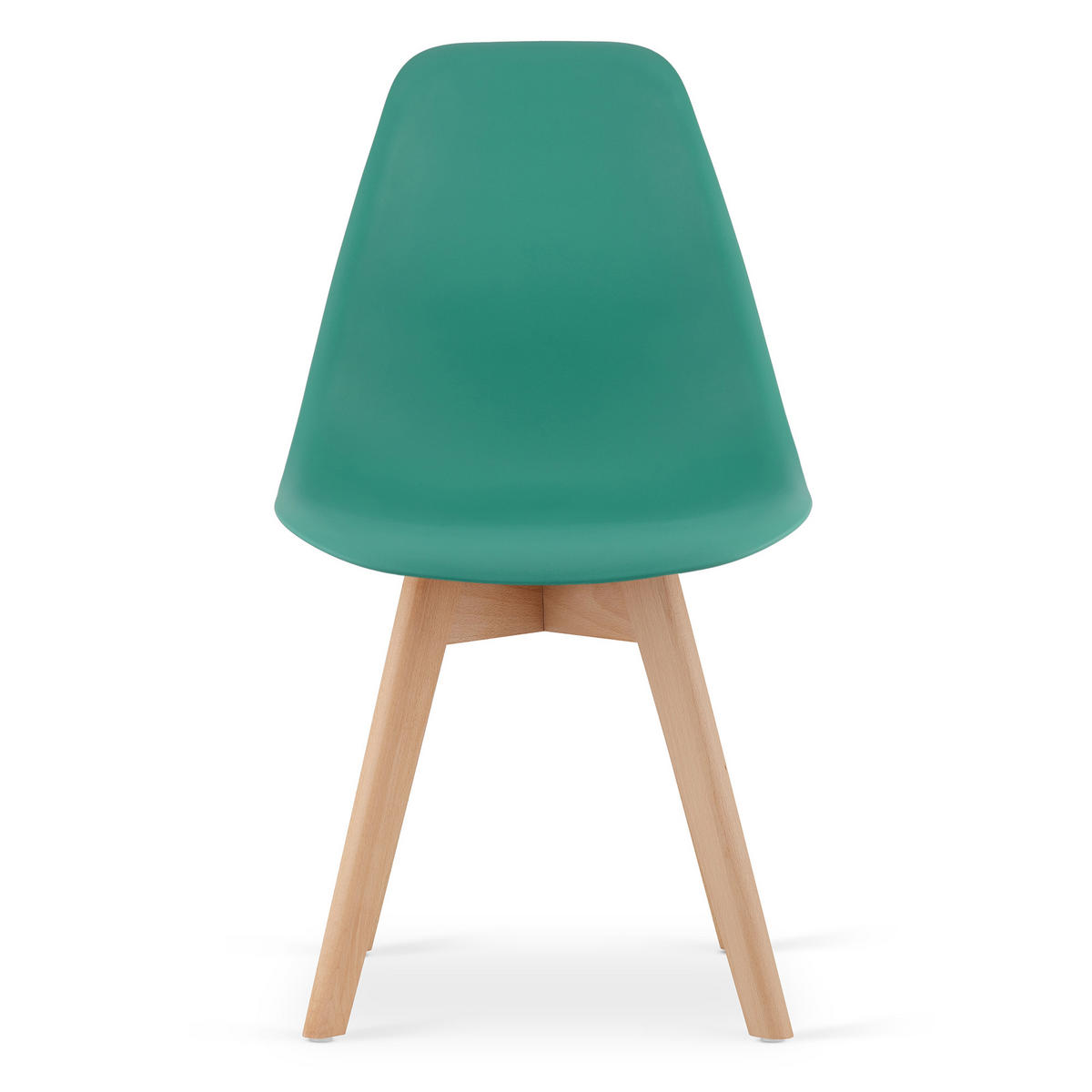 ESSZIMMERSTUHL 4-er Set KITO grüner Sitz, natürliche Beine - Naturfarben/Grün, Kunststoff (46/80/54.5cm) - Valora
