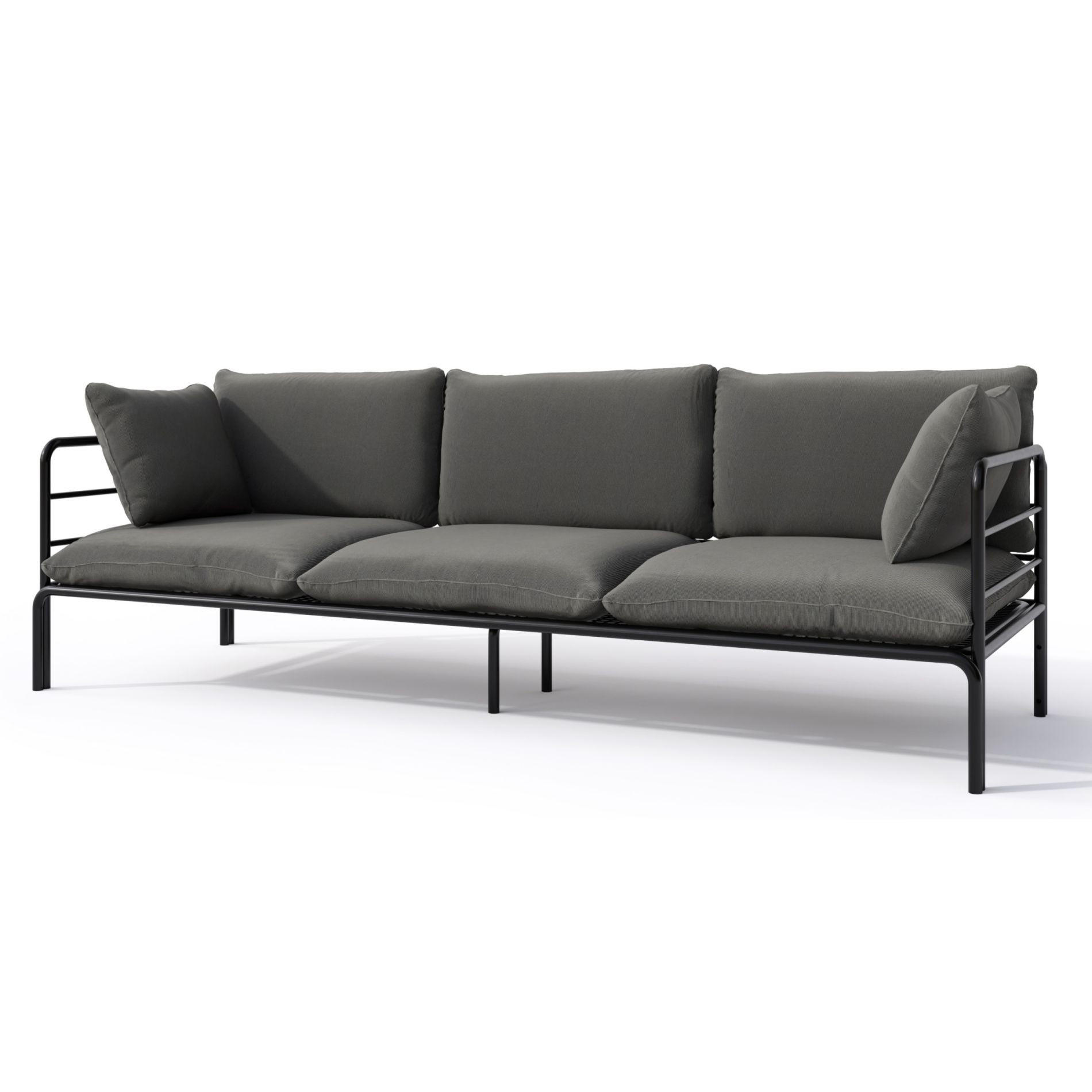 GARTEN-SOFA Worcully Anthrazit/Schwarz - Anthrazit, Textil (225/80/80cm) - Selsey