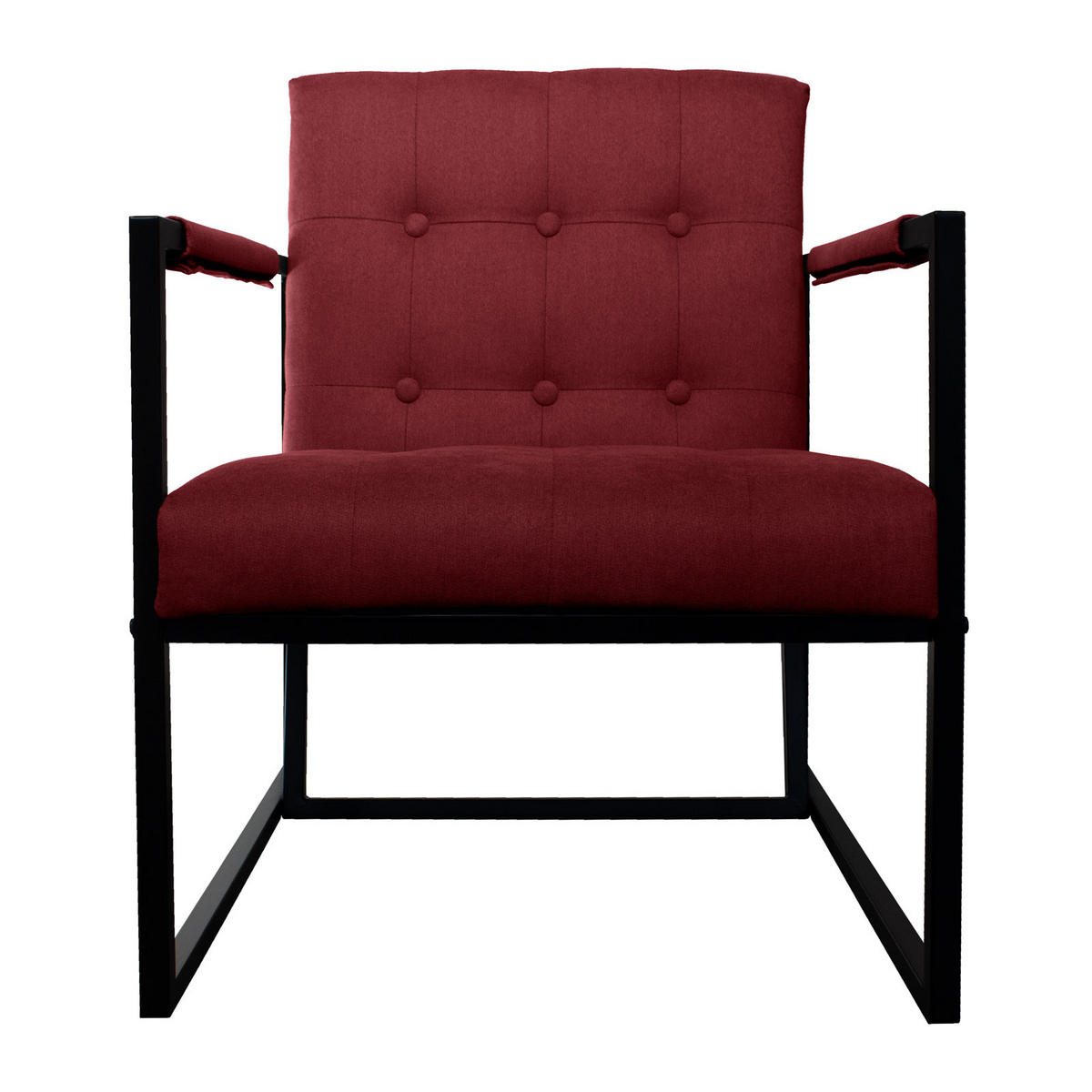 LOUNGESESSEL JONES Stoffbezug Rot - Rot/Schwarz, Textil/Metall (53/73/69cm) - SVITA