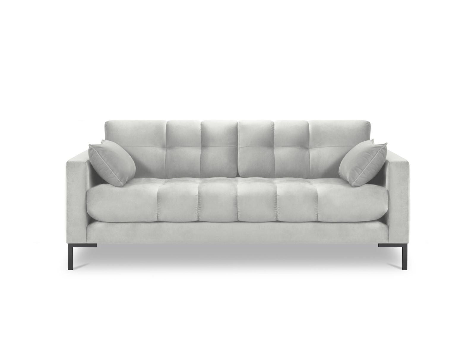 SOFA Mamaia aus Samt silber 3 Sitzplätze - Silberfarben, Textil (92/75/177cm) - Micadoni