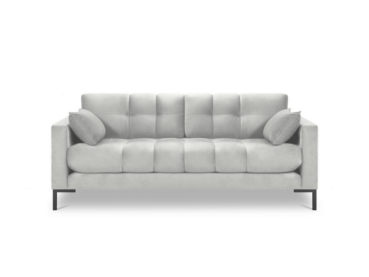 SOFA Mamaia aus Samt silber 2 Sitzplätze - Silberfarben, Textil (92/75/152cm) - Micadoni