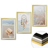 WANDBILDER 3er Set - 40x60 cm Goldrahmen - Friedliche sommerliche Boho-Landschaften - Goldfarben, Kunststoff (40/60cm) - ArtPrintCave