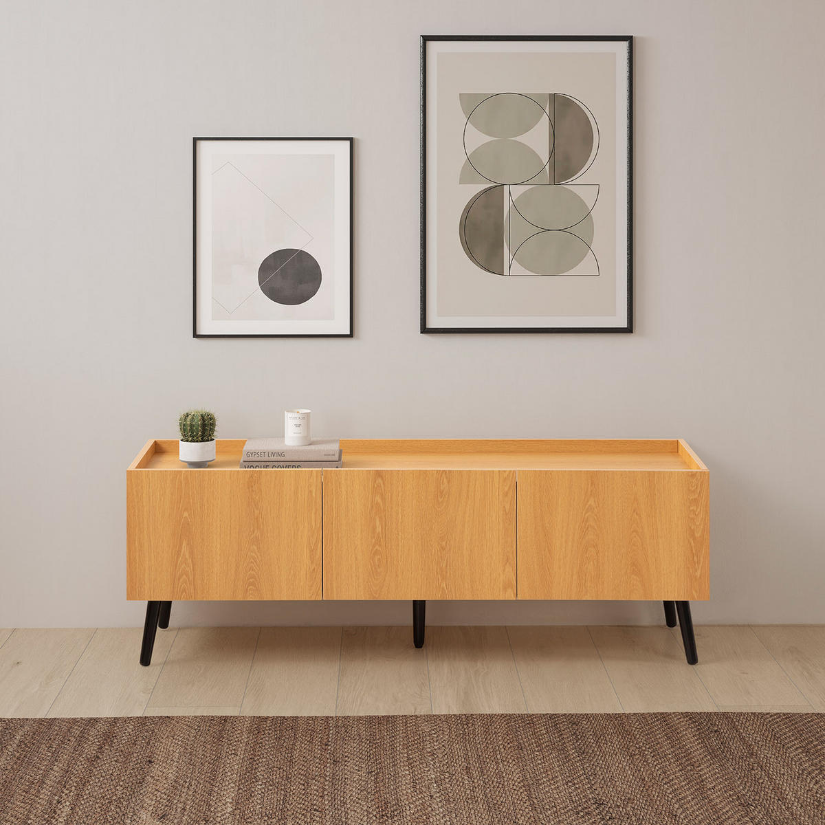 TV-ELEMENT Siren 3 türen Eichenfarbe - Honigeiche, Holzwerkstoff (130/45/40cm) - VS Venta-stock