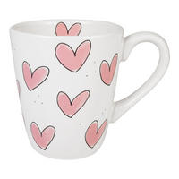 BECHER Rosa Herzen in Rosa - 350 ml - Pink, Keramik (0.35L) - Blond Amsterdam