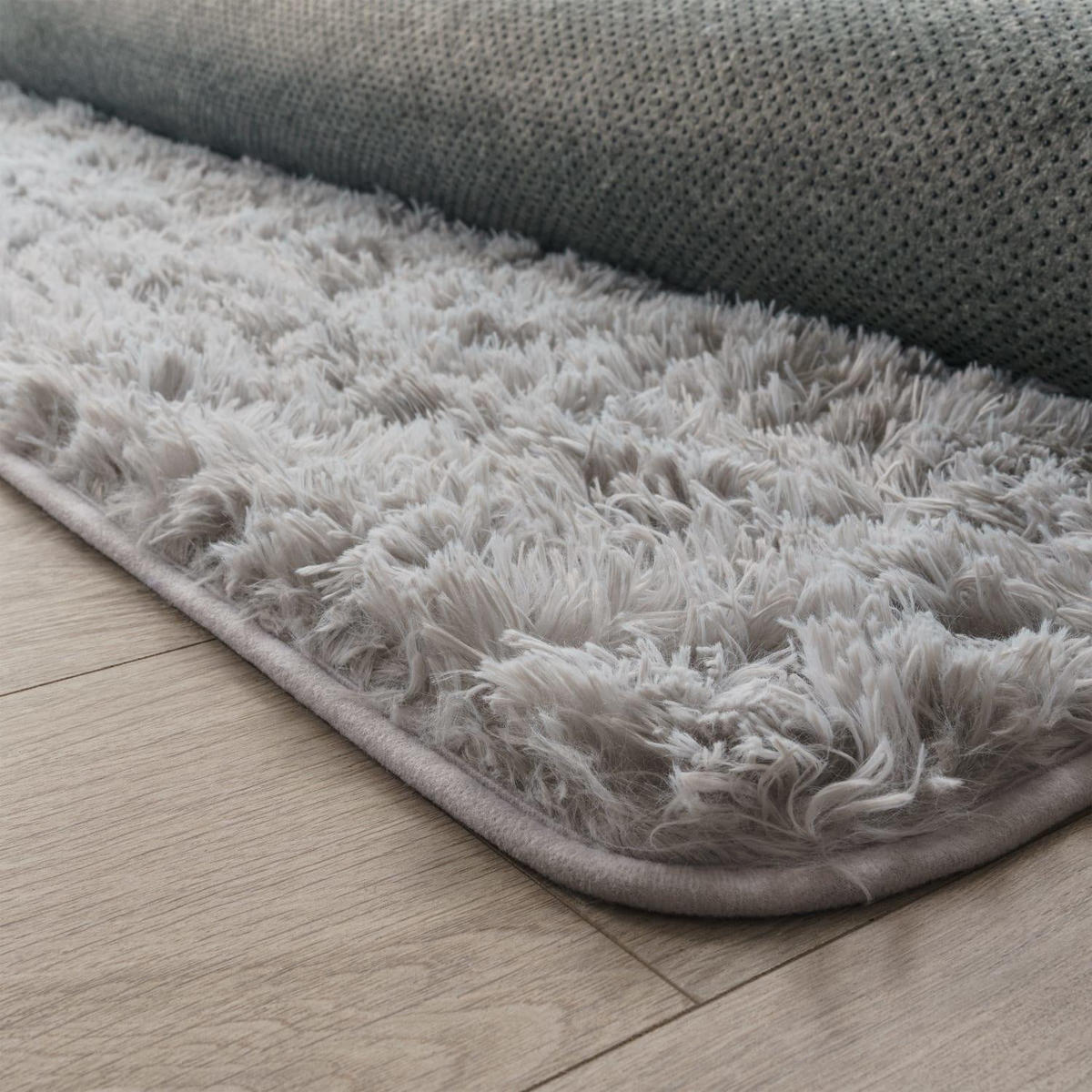 HOCHFLORTEPPICH 80/80 cm Silky 591 - Silberfarben, Kunststoff (80/80cm) - Paco Home