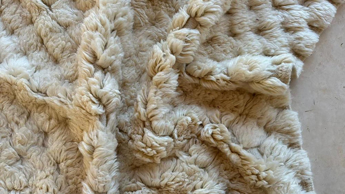 BERBERTEPPICH aus Marokko aus reiner Wolle 200x 300 cm - Beige, Naturmaterialien (200/300cm) - AFK Living