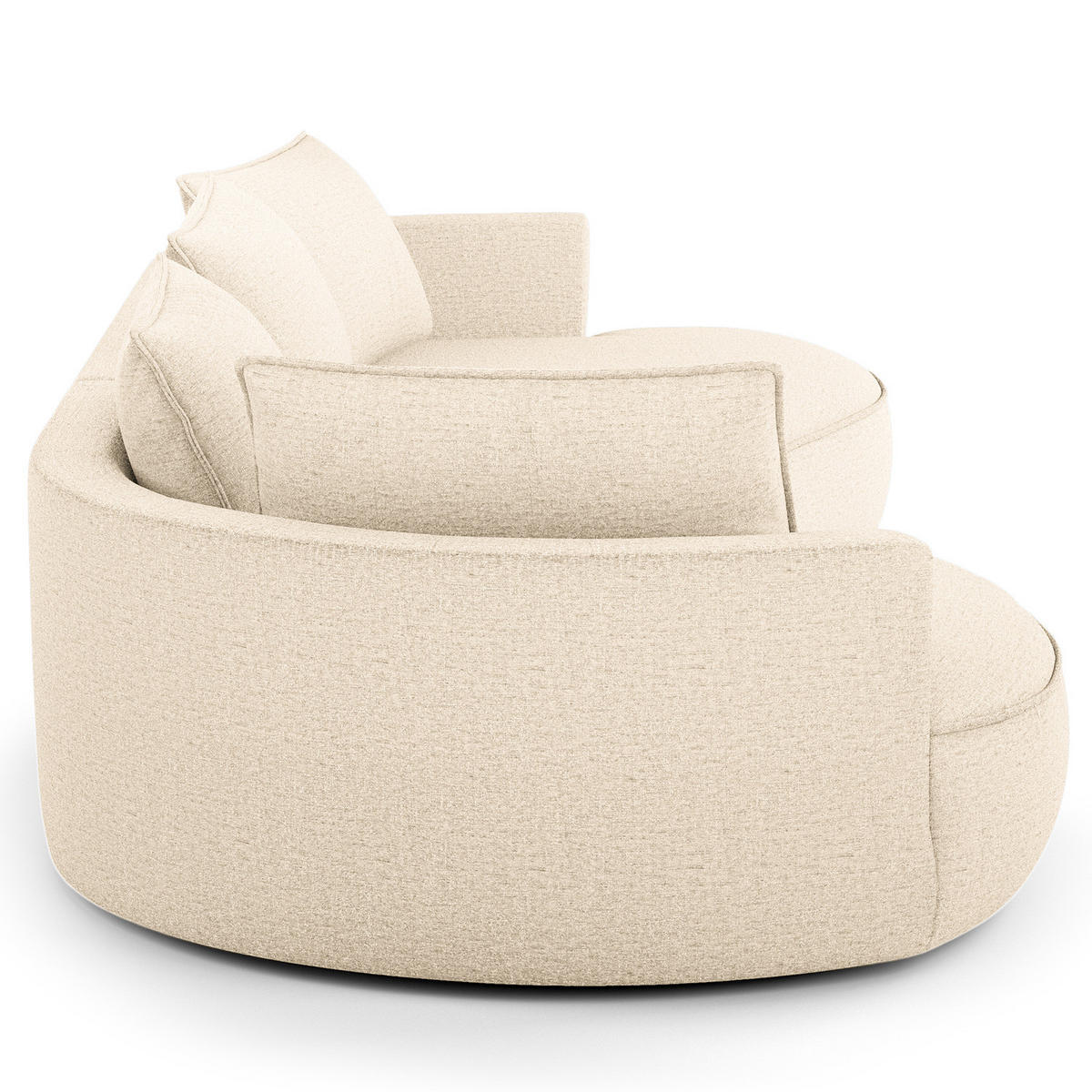 BIGSOFA - Champagner/Schwarz, Kunststoff/Textil (322/82/154cm) - home24