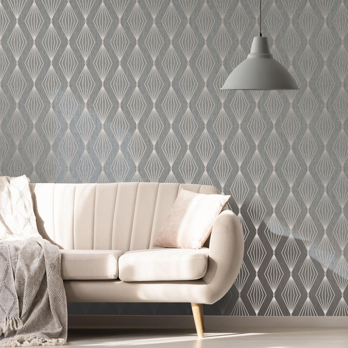 VLIESTAPETE Marquise Geo 1000x52cm - Taupe, Papier/Kunststoff (52/1000cm) - Boutique