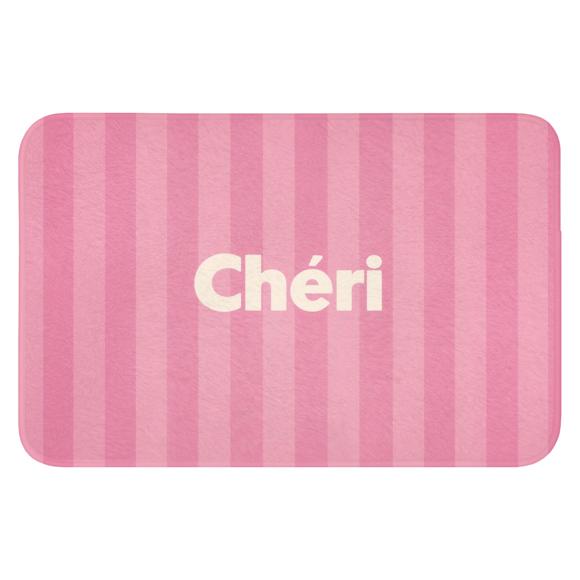 BADEMATTE Gestreift - Rosa - Chéri Rutschfest 60x40 cm - Pink, Kunststoff/Textil (60/40cm) - OnlyWow