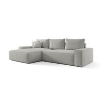 ECKSOFA MONA mit Schlaffunktion QUELLE 83 Links - Hellgrau, Textil (175/280cm) - Bedante