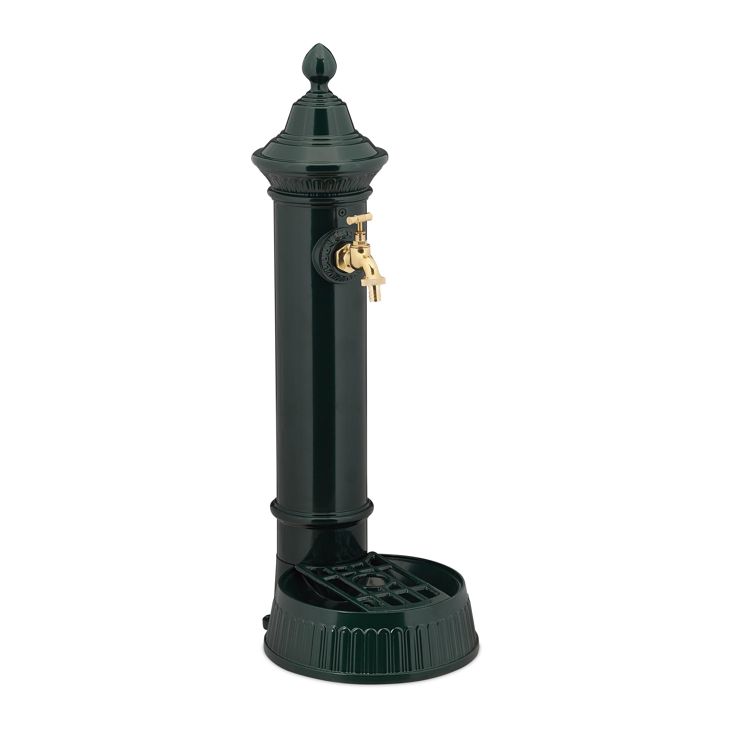 STANDBRUNNEN - Dunkelgrün, Metall (31/26/72cm) - Relaxdays
