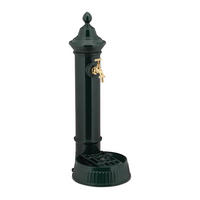 STANDBRUNNEN - Dunkelgrün, Metall (31/26/72cm) - Relaxdays