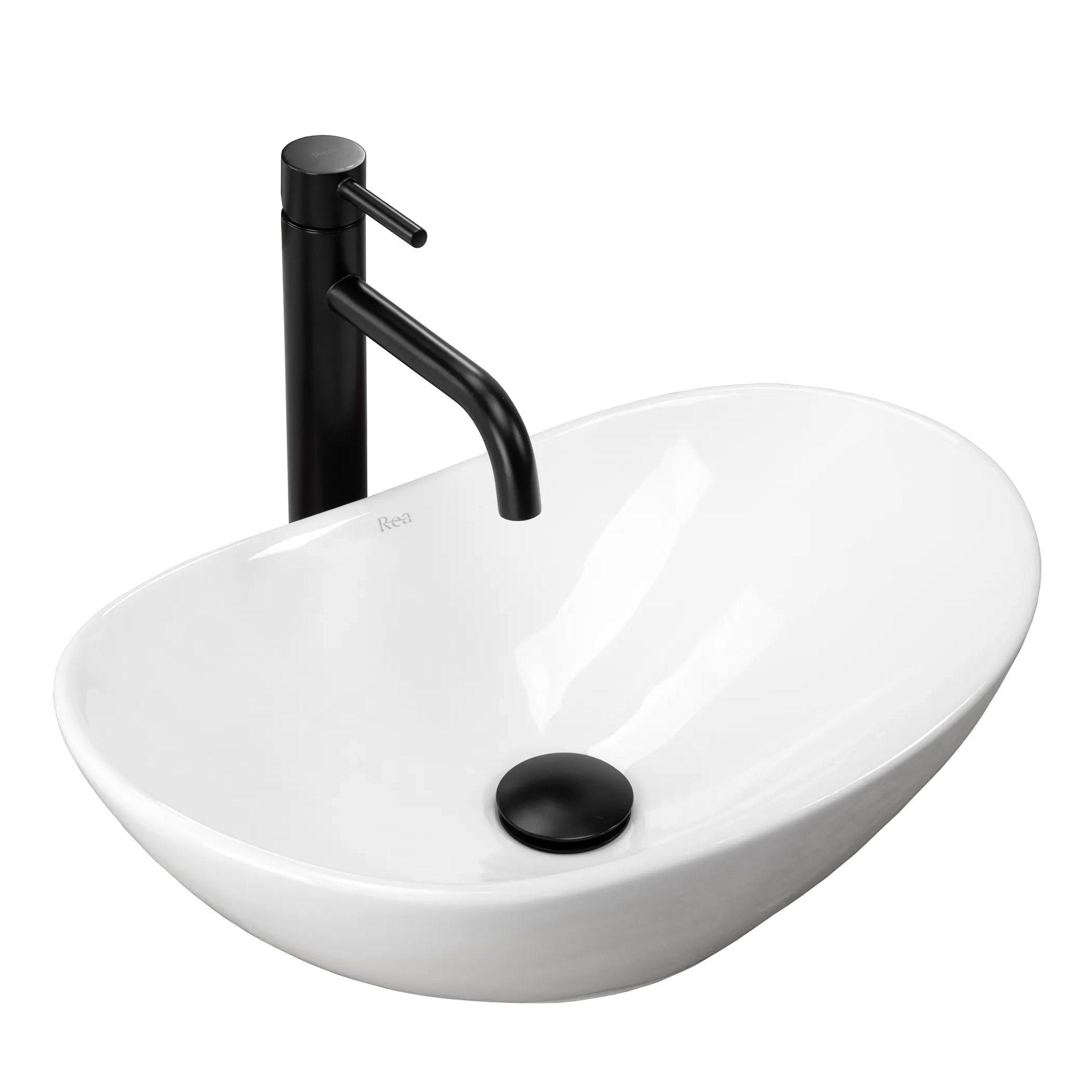 AUFSATZWASCHBECKEN Rea Royal Mini White - Weiß, Keramik (30/15/47cm) - REA
