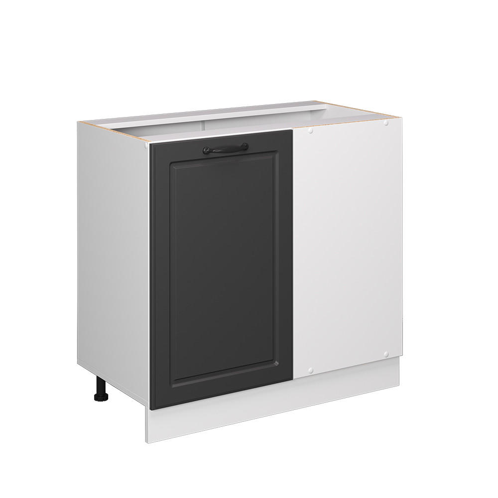 ECKUNTERSCHRANK R-Line Anthrazit Landhaus 86 cm ohne AP - Dunkelgrau/Anthrazit, Holzwerkstoff (86/81.6/46cm) - Vicco