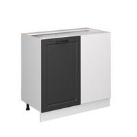 ECKUNTERSCHRANK R-Line Anthrazit Landhaus 86 cm ohne AP - Dunkelgrau/Anthrazit, Holzwerkstoff (86/81.6/46cm) - Vicco