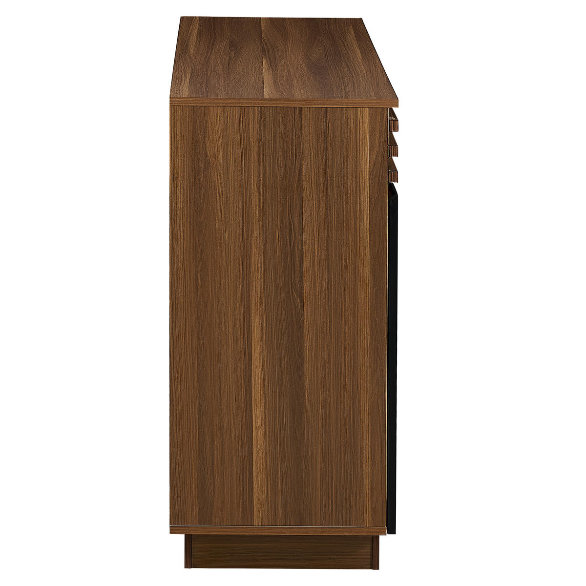 SIDEBOARD 2 Schubladen, 4 Türen, braune Holzoptik & schwarze Türen Viel Stauraum für Wohnzimmer, Esszimmer & Küche - Walnussfarben, Holzwerkstoff (150/85/40cm) - Urban Meuble