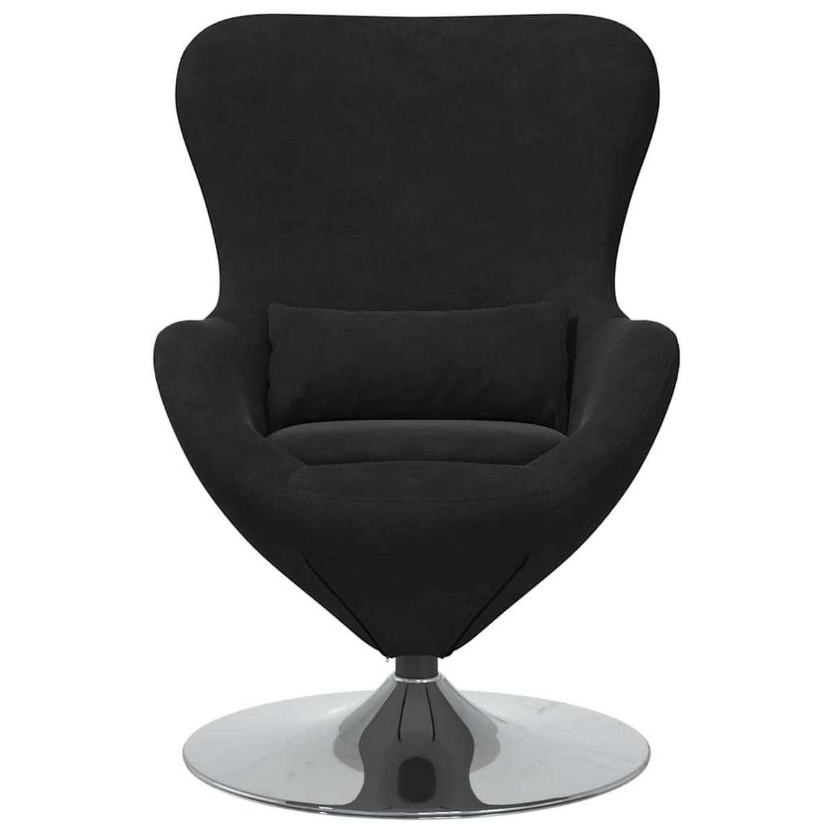 EIERSESSEL 63/73/90 cm Schwarz Samt - Schwarz, Textil (73/90/63cm) - vidaXL