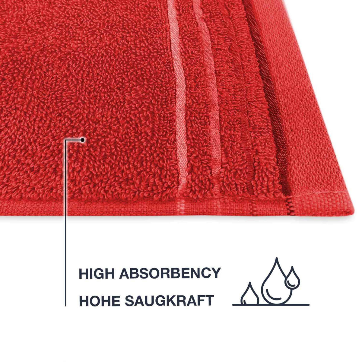 DUSCHTUCH JASMINA WEICH - Rot, Textil (70/140cm) - WohnDirect