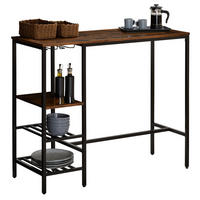 BARTISCH NELAS - Dunkelbraun/Schwarz, Holzwerkstoff/Metall (110/90/40cm) - CARO-Möbel