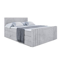 BOXSPRINGBETT IDRIKO-Z KING - 120x200 - H3/H4 - Hellgrau - Hellgrau, Holzwerkstoff (120/200cm) - ALTDECOR